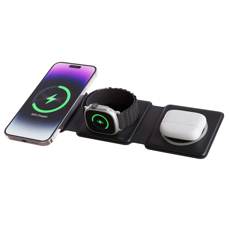 TriCharge Pro: 3-in-1 Magnetic Wireless Charging Station